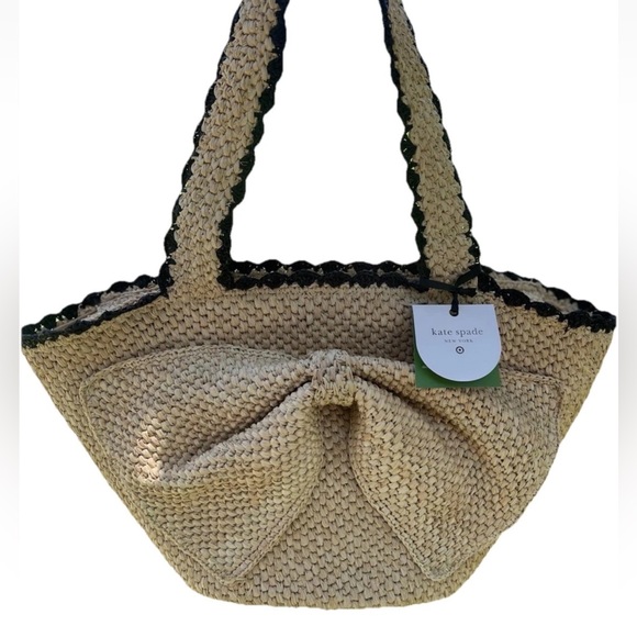 Kate Spade New York x Target Raffia Bow Tote Bag in Natural Sold Out NWT - Picture 3 of 4